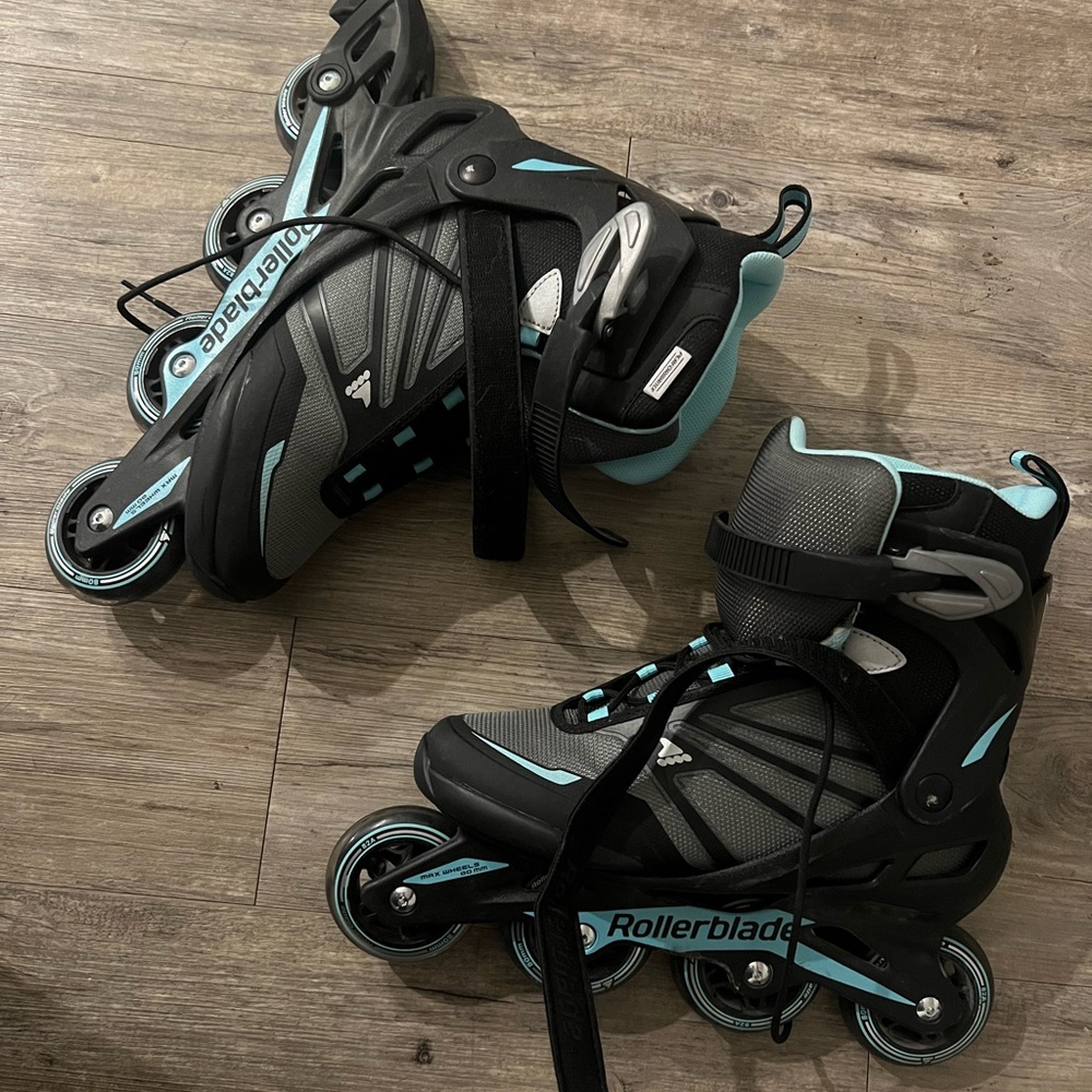 Women's Black and Blue Inline Skates